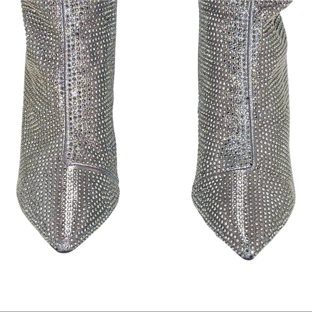 Thalia Sodi Glittering Silver Heeled Boots - Picture 5 of 12